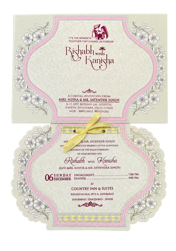 Wedding invitation design TC-001 — Floral & soft