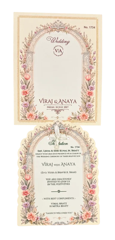 Wedding invitation design TC-002 — Floral & soft