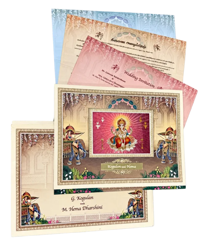 Wedding invitation design TC-003 — Colour & celebration