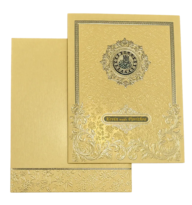 Wedding invitation design TC-010 — Gold & ornament