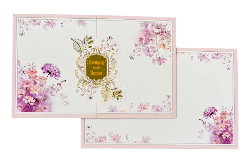 Soft pink floral wedding invitations