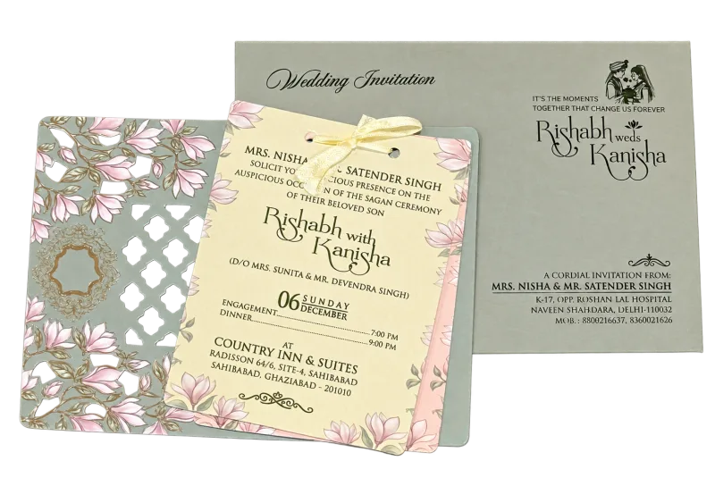 Wedding invitation design TC-017 — Gold & ornament