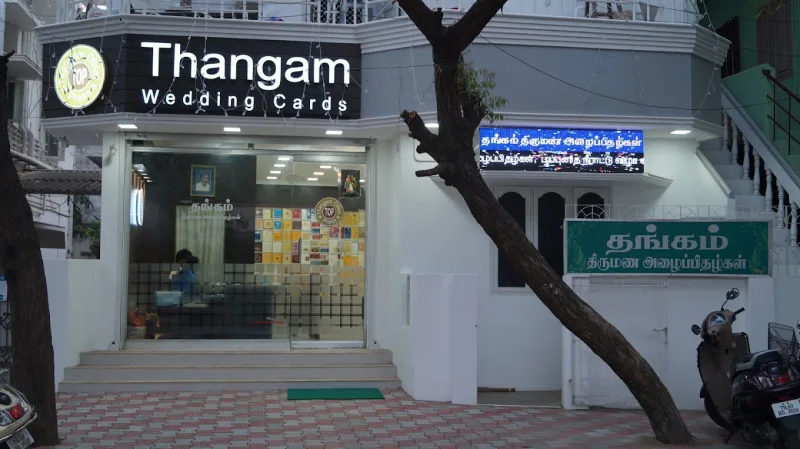 Thangam Wedding Cards storefront and entrance